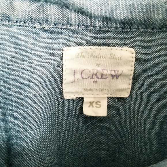 J Crew Button Chambray Shirt Blue Long Sleeve Top - Picture 5 of 7